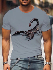 Men's Unisex T shirt Tee Shirt Tee Graphic Prints Scorpion Crew Neck Gray 3D Print Daily Holiday Short Sleeve Print Clothing Apparel Designer Casual Big and Tall / Summer / Summer