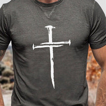Men's Unisex T shirt Tee Cross Crew Neck Print Outdoor Street Short Sleeve Print Clothing Apparel Sports Designer Casual Big and Tall
