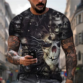 Men's Unisex T shirt Tee Skull Graphic Prints Crew Neck Black 3D Print Outdoor Street Short Sleeve Print Clothing Apparel Sports Designer Casual Big and Tall / Summer / Summer