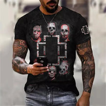 Men's T shirt Tee Skull Graphic Prints Crew Neck Black 3D Print Outdoor Street Short Sleeve Print Clothing Apparel Vintage Sports Designer Casual / Summer