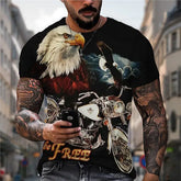 Men's Unisex T shirt Tee Graphic Prints Eagle Motorcycle Crew Neck Black 3D Print Outdoor Street Short Sleeve Print Clothing Apparel Sports Designer Casual Big and Tall / Summer / Summer