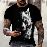 Men's T shirt Tee Graphic Wolf Crew Neck Green Blue Purple Coffee Black 3D Print Daily Sports Short Sleeve Print Clothing Apparel Designer Casual Classic Big and Tall / Summer / Summer