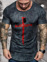 Men's T shirt Tee Shirt Tee Graphic Cross Crew Neck Black 3D Print Plus Size Casual Daily Short Sleeve Clothing Apparel Basic Designer Slim Fit Big and Tall / Summer / Summer