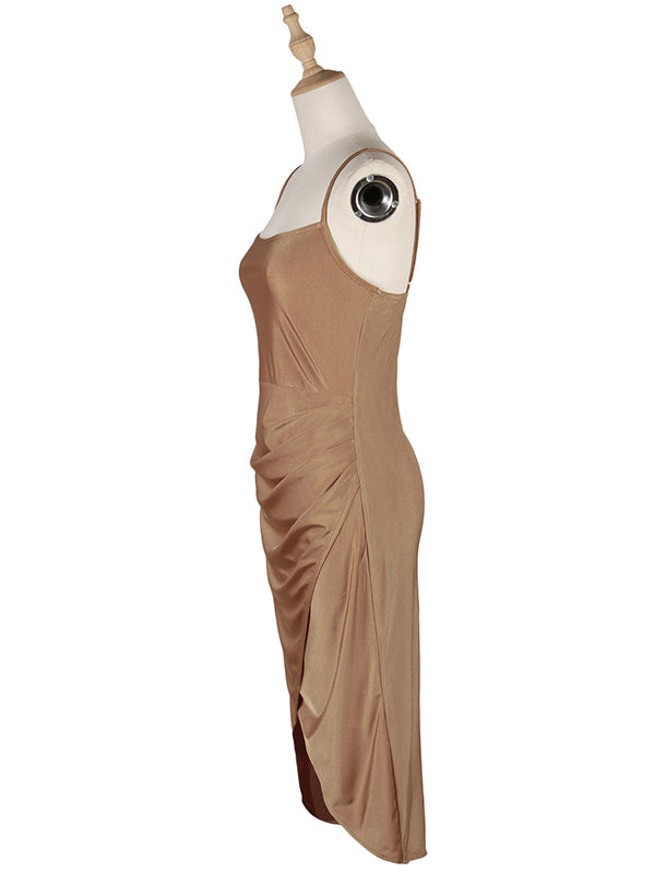 Casual A-Line Solid Color U-Neck Dress