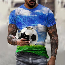 Football Print Men's Short Sleeve T-Shirt