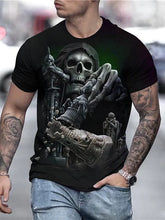 Share  Photo by Supplier   Men's Unisex T shirt Tee Shirt Tee Skull Graphic Prints Crew Neck Black 3D Print Daily Holiday Short Sleeve Print Clothing Apparel Designer Casual Big and Tall / Summer / Su