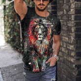 Men's Tie Dye Tiger Print Short Sleeve T-Shirt