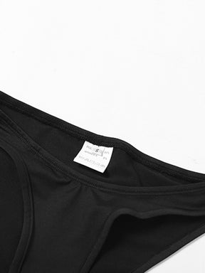 Backless Bandage Solid Color Split-Joint Halter-Neck Bikini Swimsuit