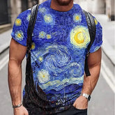 Men's Unisex T shirt Tee Galaxy Graphic Prints Crew Neck Blue 3D Print Outdoor Street Short Sleeve Print Clothing Apparel Sports Designer Casual Big and Tall / Summer / Summer