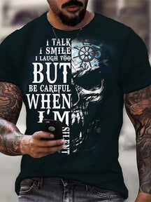 Men's T shirt Tee Graphic Skull Letter Crew Neck Green Red Coffee Black 3D Print Outdoor Casual Short Sleeve Print Clothing Apparel Vintage Designer Casual Classic / Summer / Summer