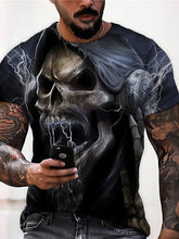 Men's Unisex T shirt Tee Shirt Tee Skull Graphic Prints Crew Neck Black 3D Print Daily Holiday Short Sleeve Print Clothing Apparel Designer Casual Big and Tall / Summer / Summer