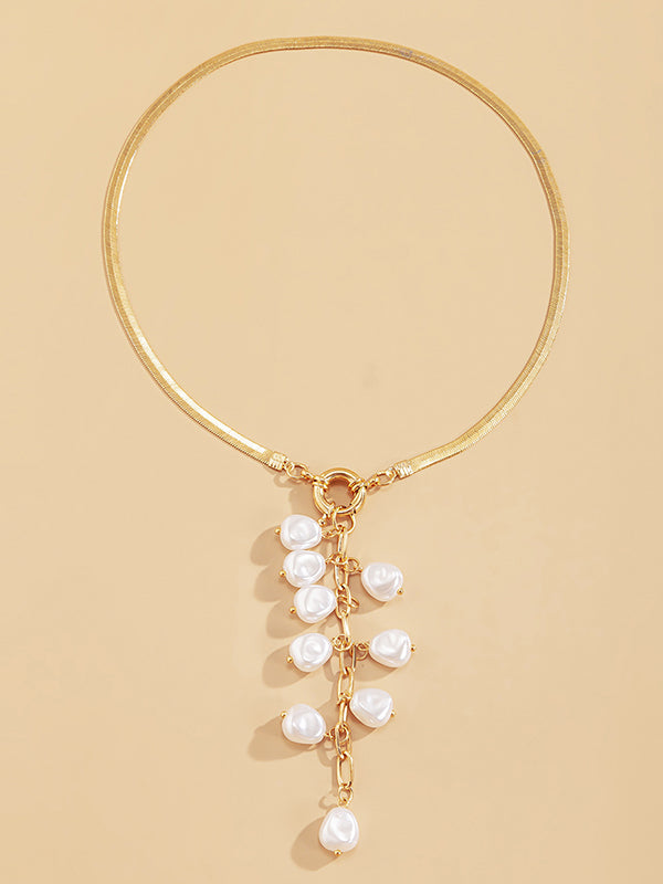 Original Pearl Pendant Geometric Necklace