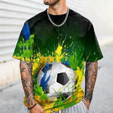Men's Tie Dye Football Print Short Sleeve T-Shirt